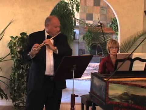 Paul Fried - Flute - Patricia Mabee Harpsichord -JS Bach Sonata in B minor mvt. 1