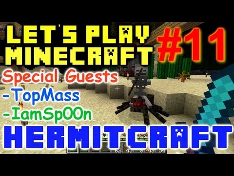 HermitCraft Minecraft LP Ep. 11 - Iron farms wither boss beacon special guests topmass & IamSp00n