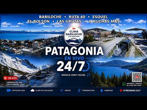 🔴 PATAGONIA LIVE Cam 24/7 — Bariloche, Argentina | Snow & Mountain Weather + Deep House Radio