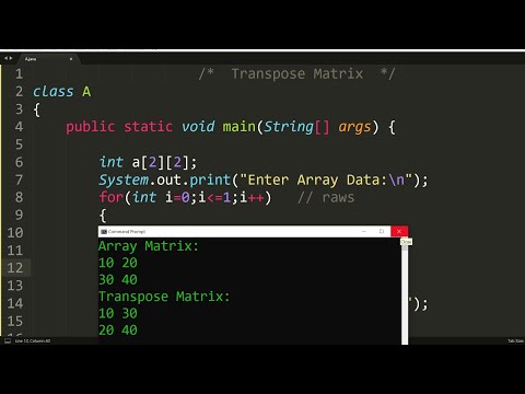 Java program to print transpose matrix | Learn Coding