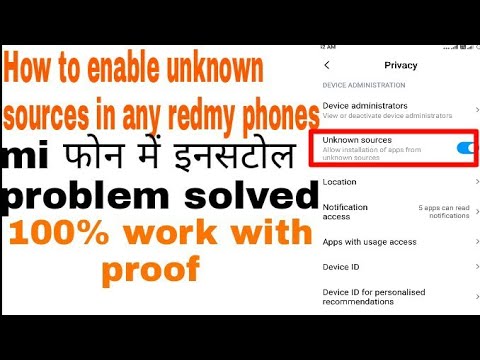 how to enable unknown sources in redmy phone in hindi