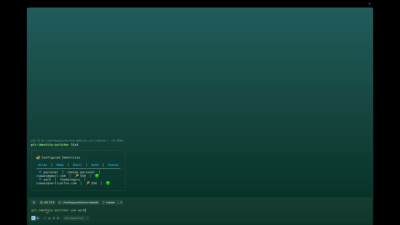 git-identity-switcher Demo