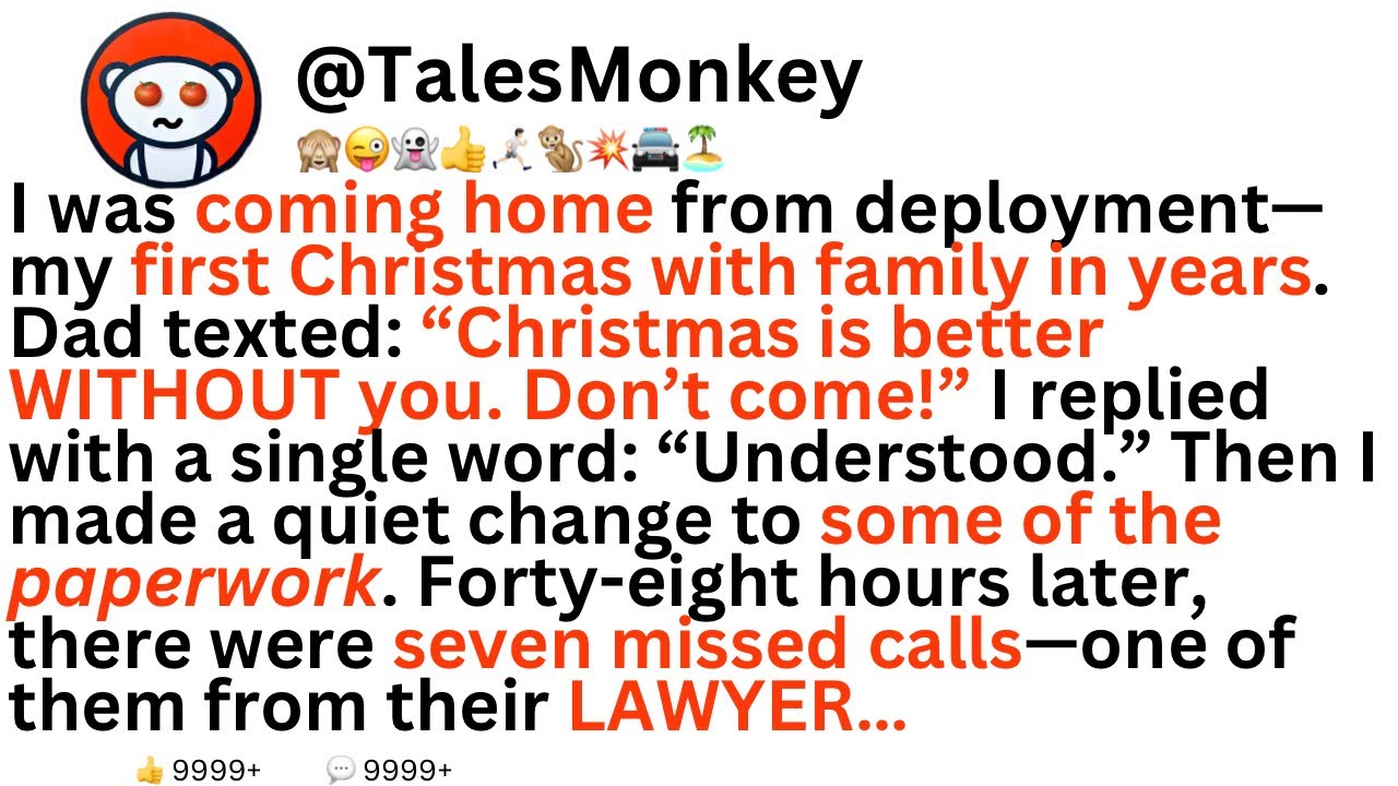 “Christmas is better without you!” my dad texted. I replied with a single word. Soon, their lawyer…