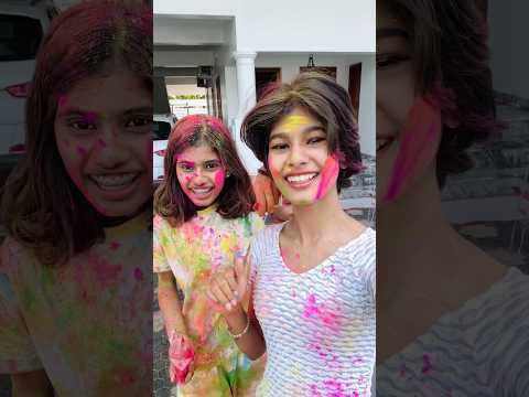 Holi with Tiya & Chikku🎨🥳 | Amma’s Reaction🤣 | DV031🤩 #thejathangu #Shorts