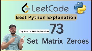 YouTube video 'Leetcode 73. Set Matrix Zeroes | O(1) Space Solution Explained! | Leetcode 73 Python Walkthrough 🔥'