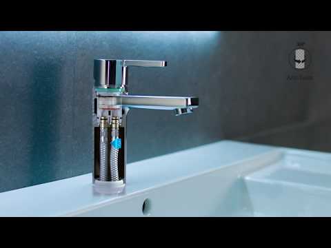 Installation of single lever deck mounted basin mixers