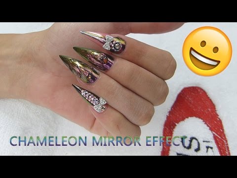 Mirror Powder Chameleon Nails step-by-step by Trendnails