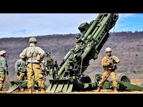 U.S. Army Setup an Attacking Artillery Firing Point to Fire Powerful M777 Howitzer