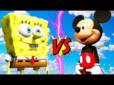 SPONGE BOB VS MICKEY MOUSE - GREAT BATTLE