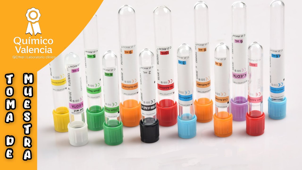 Tubos para muestras de sangre: colores, usos y orden de llenado con sistema al vacío