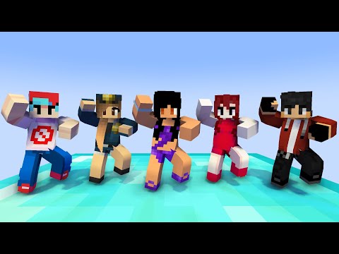 MONSTER SCHOOL : GANGNAM STYLE APHMAU, FNF GIRLFRIEND & POLICE GIRL - MINECRAFT ANIMATION