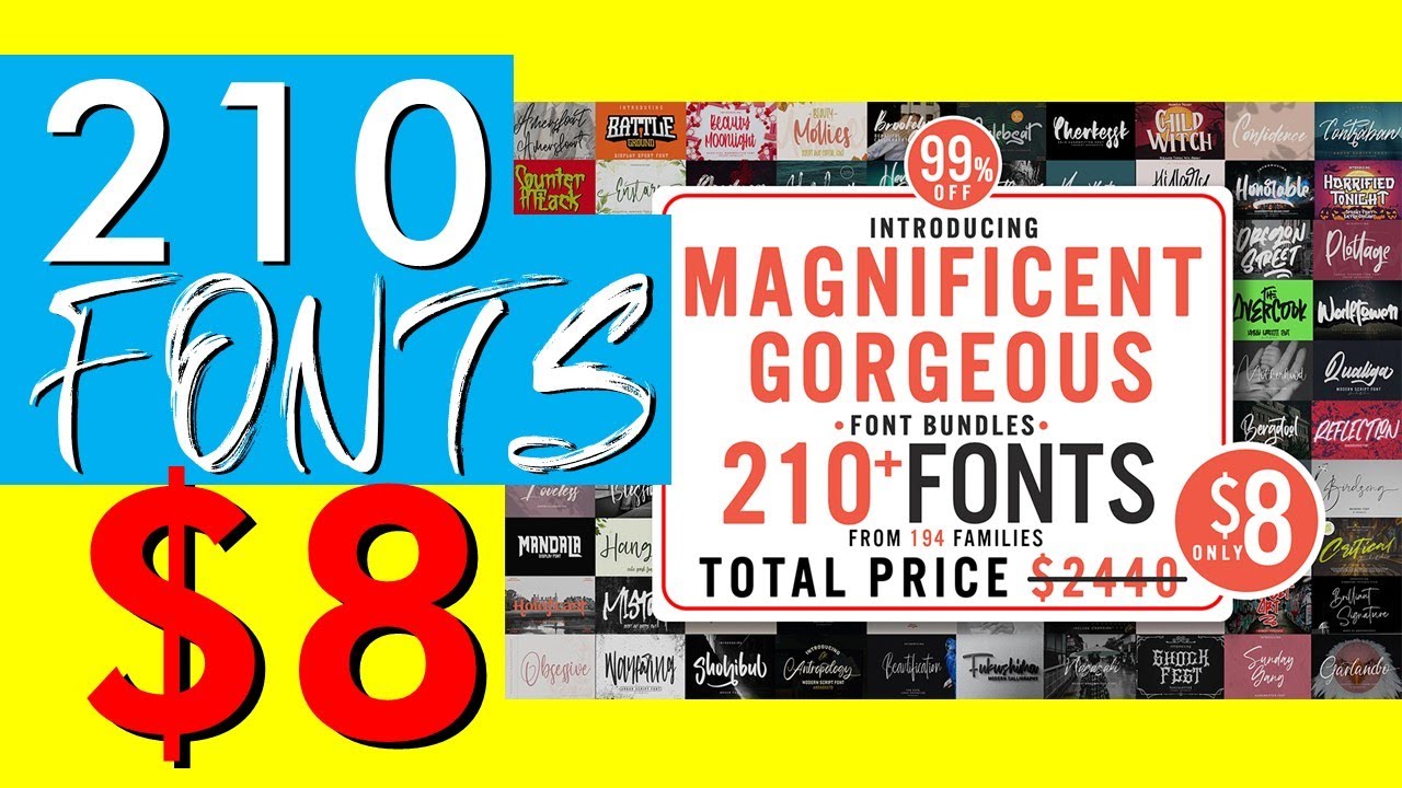 HUGE FONT BUNDLE - 200+ Fonts $8.00 - What's In The Font Bundle?
