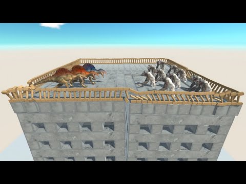 UPDATED SPINOSAURUS Brother vs Team from ALL UNITS on Modern Building Animal Revolt Battle Simulator