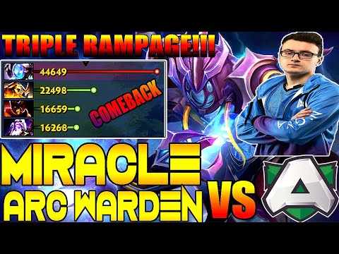 Miracle Crazy Arc Warden vs Alliance 1 vs 5 Highest Networth Triple Rampage 7.27 Dota 2 Gameplay