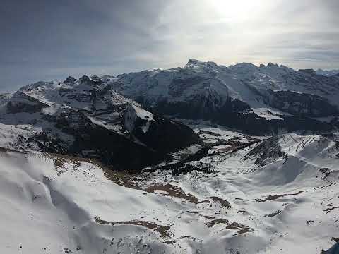 Paragliding Brunni Engelberg Swiss in Winter 