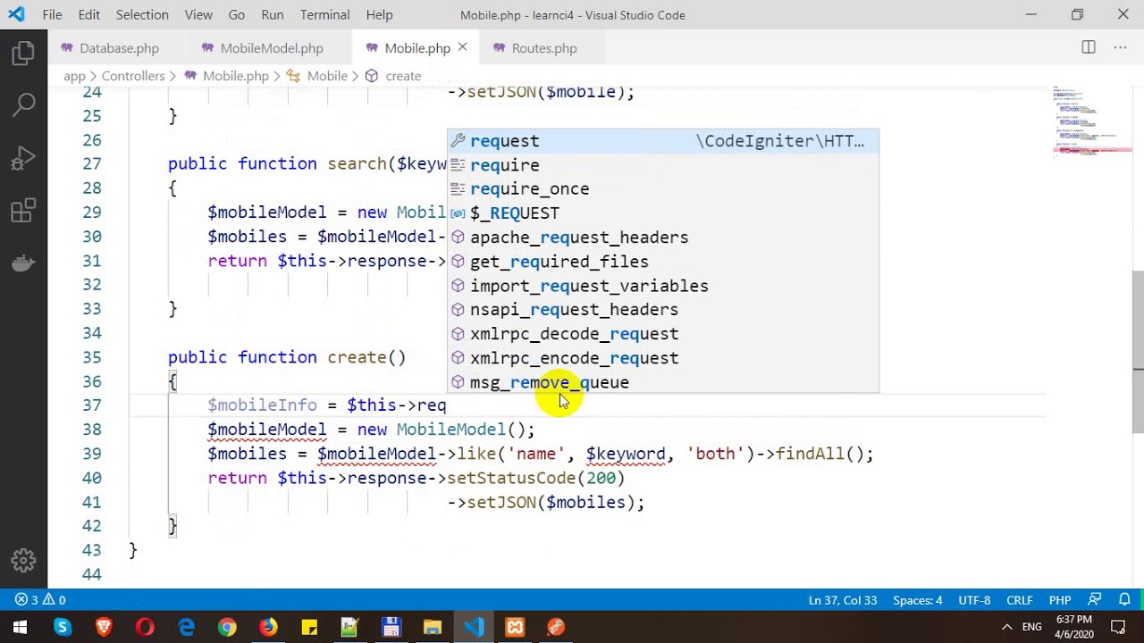 CRUD RESTful API with ORM in CodeIgniter 4