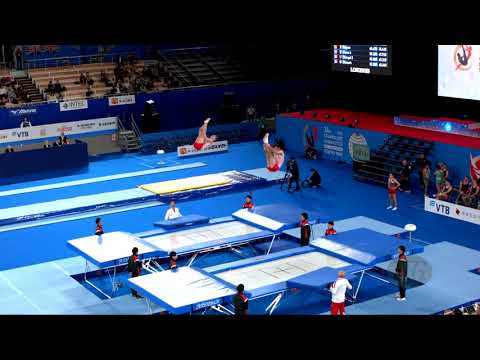 Poland (POL) M - 2019 Trampoline Worlds, Tokyo (JPN) - Qualification Synchro R2