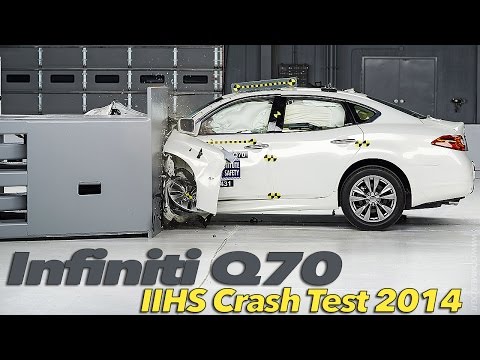 Infiniti Q70 CRASH TEST IIHS Small Overlap [GOOD]
