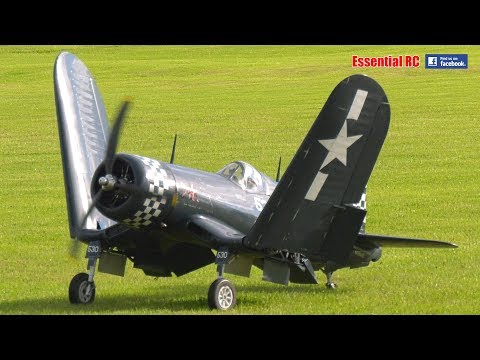 GIANT SCALE RC MOKI RADIALS: F4U-1D Corsair (FOLDING WINGS) and P-47 Razorback (CARF Models)
