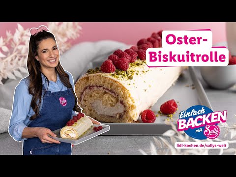 Himbeer-Biskuitrolle | Sallys Osterspecial | Rezepte für Lidl von Sallys Welt