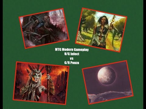 MTG Modern Gameplay! UG Infect vs GR Ponza