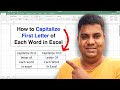 How To Capitalize First Letter Of Each Word In Excel