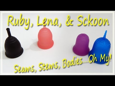 Ruby, Lena, Sckoon Menstrual Cups - Seals, Stems, Body, Base Firmness