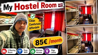 Student hostel Room in Europe Latvia 🇱🇻 - cheapest Accommodation for internation