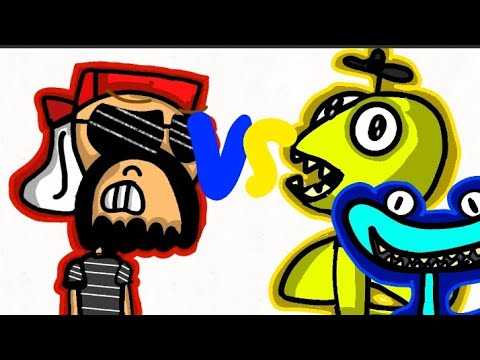 Cyan E Yellow (Rainbow Friends ll) Vs. Mussoumano Animação 💙💛