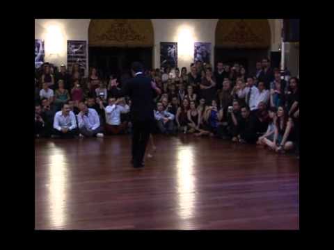  Fabian Peralta  and  Virginia Pandolfi  are  dancing  to  the  tango  "  Llorar Por Una Mujer  "
