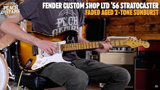 Video thumbnail for No Talking...Just Tones | Fender Custom Shop LTD '56 Strat Heavy Relic Faded Aged 2-Tone Sunburst by Peach Guitars