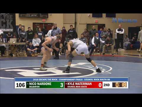 2018 ETR final - 106 pounds - Nico Nardone (Delbarton) vs Kyle Waterman (Council Rock South)