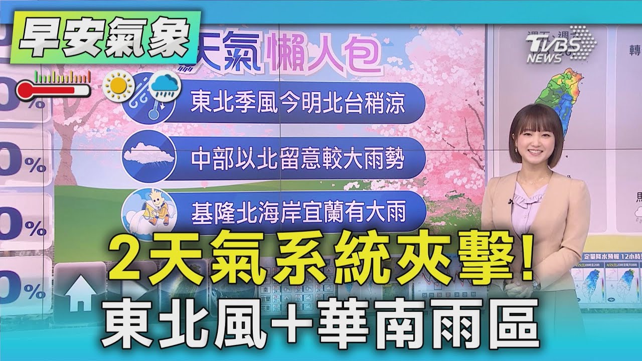 天氣/2天氣系統夾擊! 東北風+華南雨區