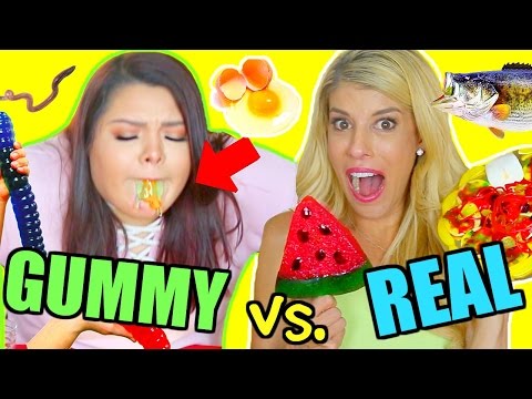 Gummy Food vs. Real Food Challenge! *GONE WRONG I ALMOST DIED* Video