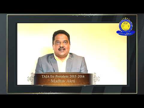 TAJA 20th Anniversary Wishes - By TAJA Ex-President - Sri Madhav Aleti