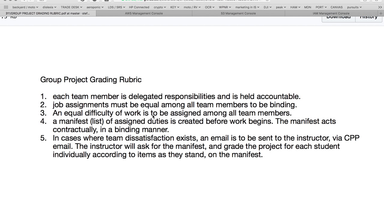 group project rubric, guidelines
