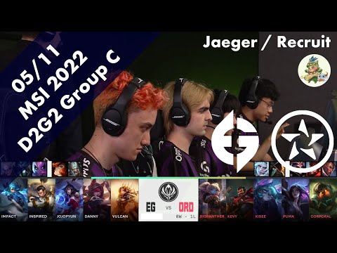EG(jojopyun アーリ) VS ORD(BioPanther ポッピー) D2G2 Group C ハイライト - MSI 2022 Group Stage by YAMA