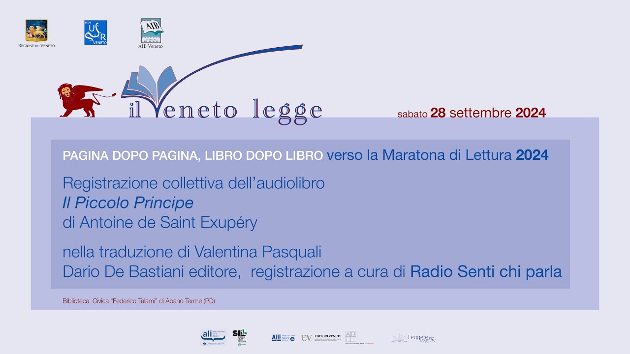 il Piccolo Principe audiolibro - il Veneto legge Maratona di lettura 2024