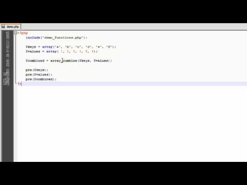 Php Functions Video Tutorial Array_combine