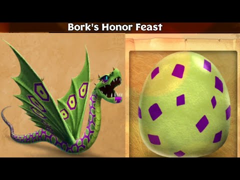 Bork's Honor Feast Dragons "Harmhug" Max Level 134 - New Exclusive Slitherwing||Dragons:Rise of Berk