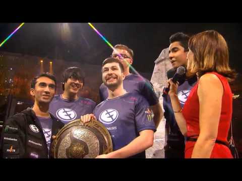 #TI5 Grand Final #EG are the champions of the #International 2015! Winning moment #CyberWins