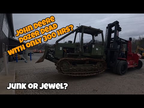 Inoperative Military John Deere 450G dozer is blown up after 300 original hours but why? Part 1
