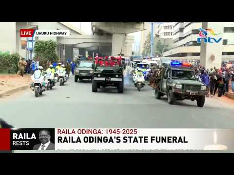 Raila’s body leaves Parliament Buildings for Nyayo Stadium ahead of state funeral