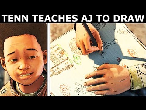 Tenn Teaches AJ How To Draw Better - The Walking Dead Final Season 4 Episode 4: Take Us Back