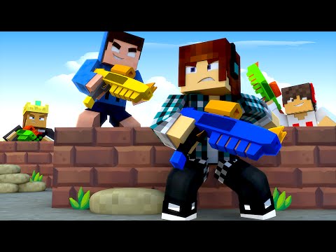 Minecraft: NERF WAR!!  - House Two Youtubers #08