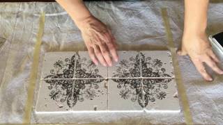 DIY Vintage Tile using IOD stamps