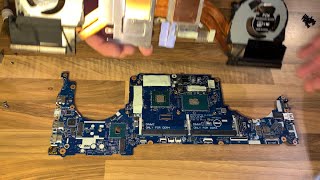 Dell Inspiron 15 7000 7577 gaming Laptop tear down clean fan CPU and GPU replacement Lüfter Wartung