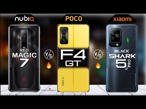 Red Magic 7 vs POCO F4 GT vs Black Shark 5 Pro AnTuTu | Camera | Body  | Benchmark Comparison