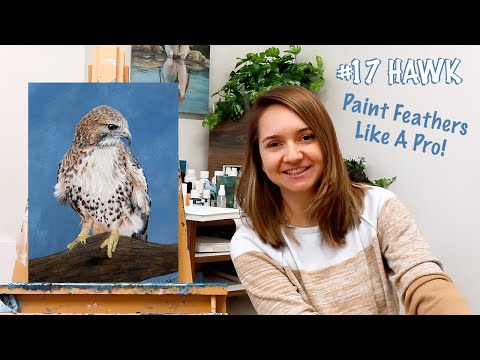 How To Paint Hyper Realistic Birds | Red Tailed Hawk Time Lapse #17 January Art Challenge