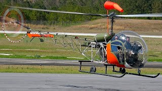 Iconic Bell 47G: Startup, Takeoff and landing